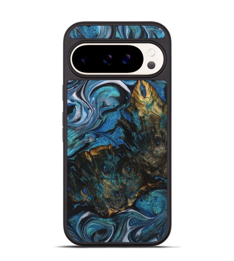 Pixel 9 Pro Wood+Resin Phone Case - Jenifer (Blue, 722840)