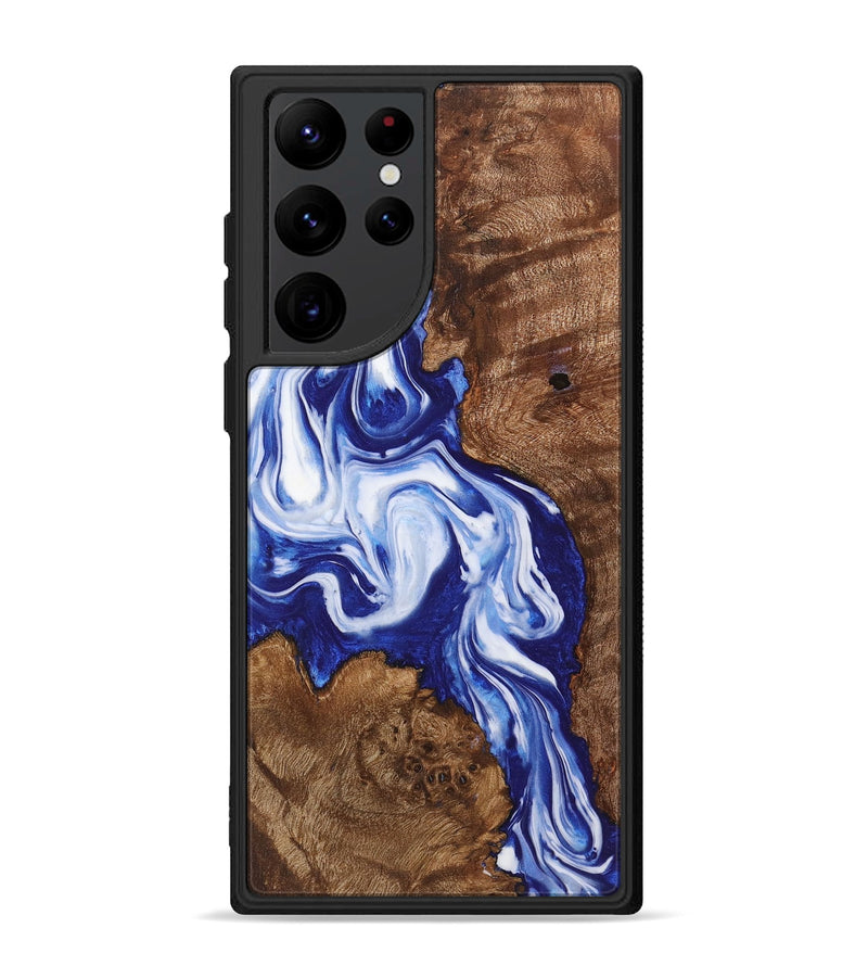 Galaxy S22 Ultra Wood+Resin Phone Case - Annalise (Blue, 722843)