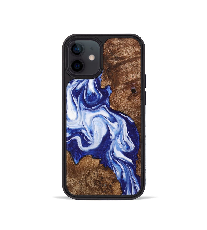 iPhone 12 mini Wood+Resin Phone Case - Annalise (Blue, 722843)