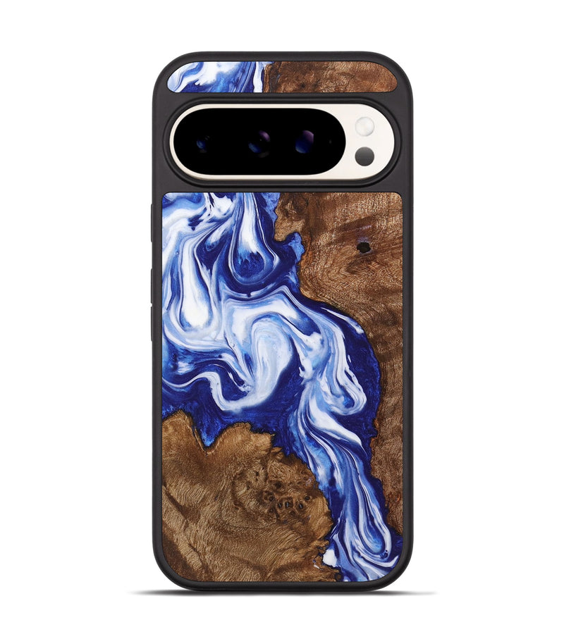 Pixel 9 Pro Wood+Resin Phone Case - Annalise (Blue, 722843)