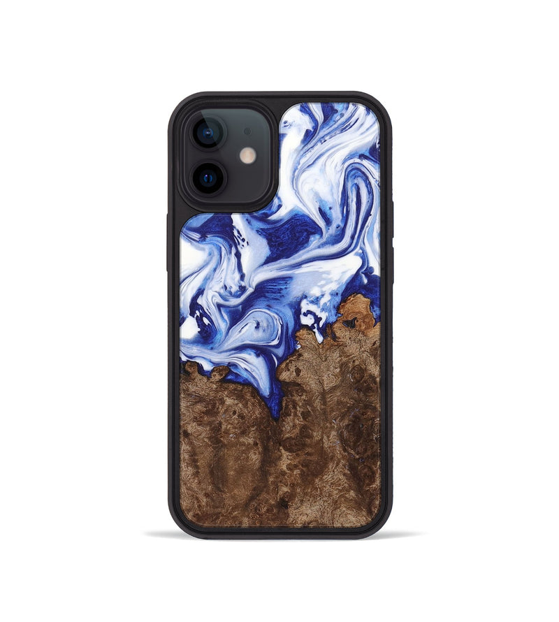 iPhone 12 mini Wood+Resin Phone Case - Winifred (Blue, 722844)