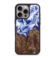 iPhone 16 Pro Max Wood+Resin Phone Case - Winifred (Blue, 722844)