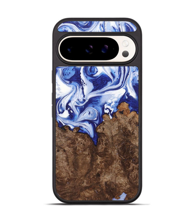 Pixel 9 Pro Wood+Resin Phone Case - Winifred (Blue, 722844)