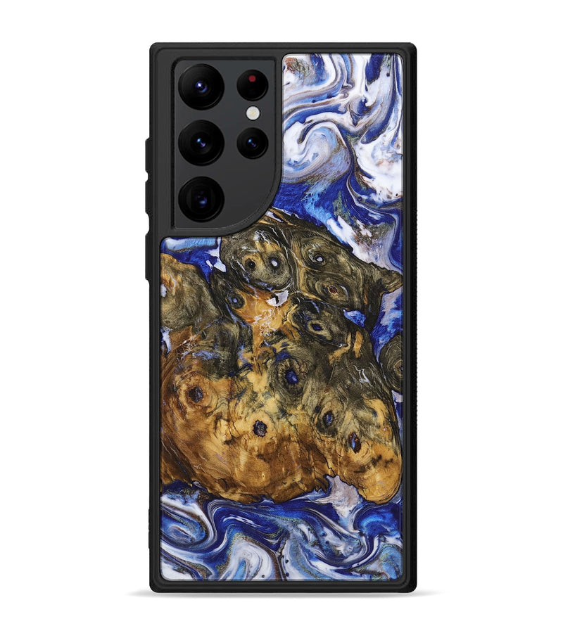 Galaxy S22 Ultra Wood+Resin Phone Case - Lincoln (Blue, 722845)