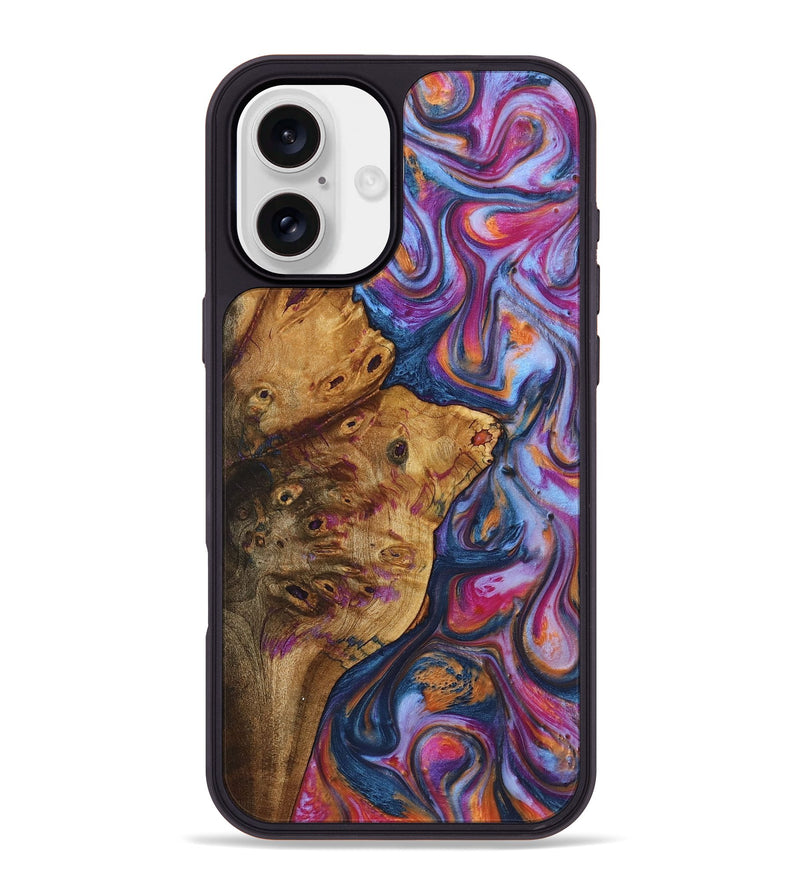 iPhone 16 Plus Wood+Resin Phone Case - Alfred (Blue, 722847)