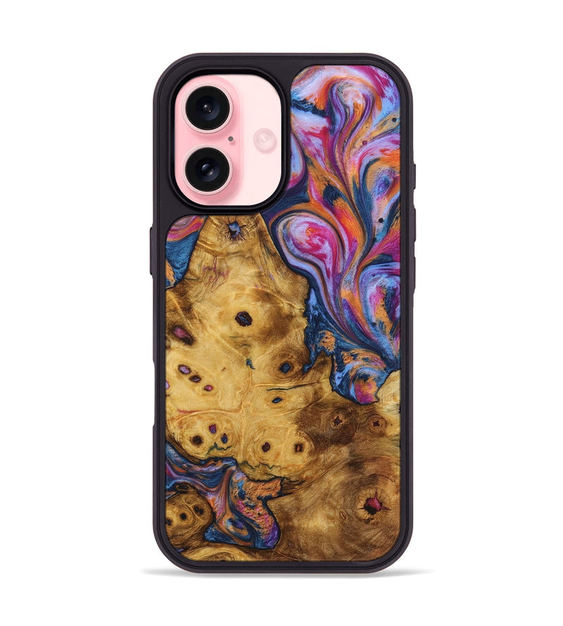 iPhone 16 Wood+Resin Phone Case - Christy (Blue, 722848)