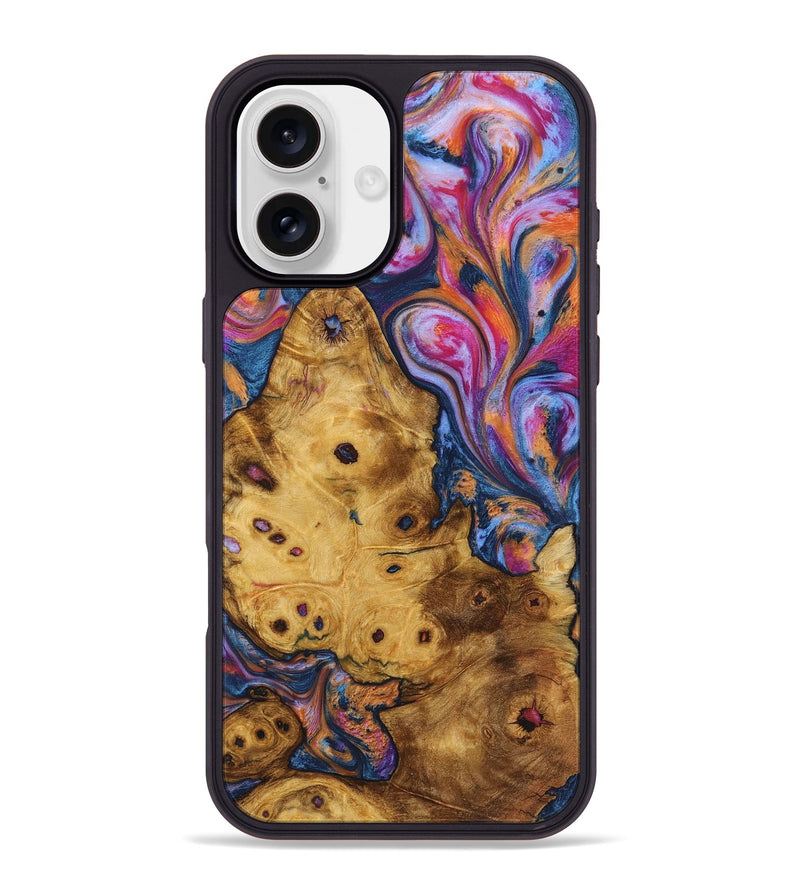 iPhone 16 Plus Wood+Resin Phone Case - Christy (Blue, 722848)