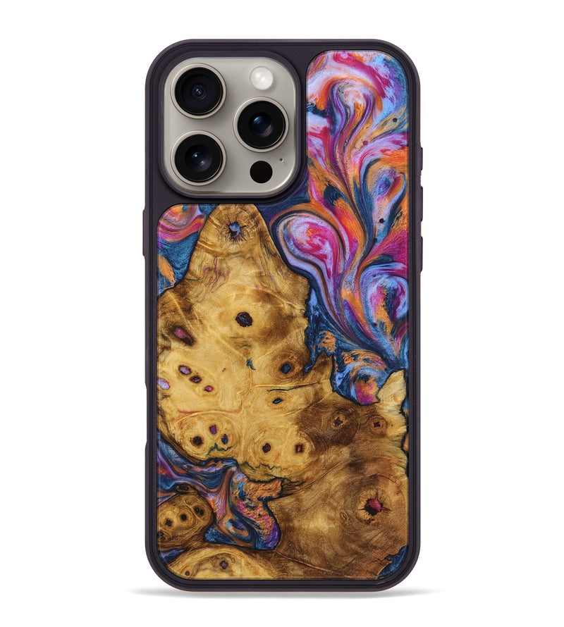 iPhone 16 Pro Max Wood+Resin Phone Case - Christy (Blue, 722848)