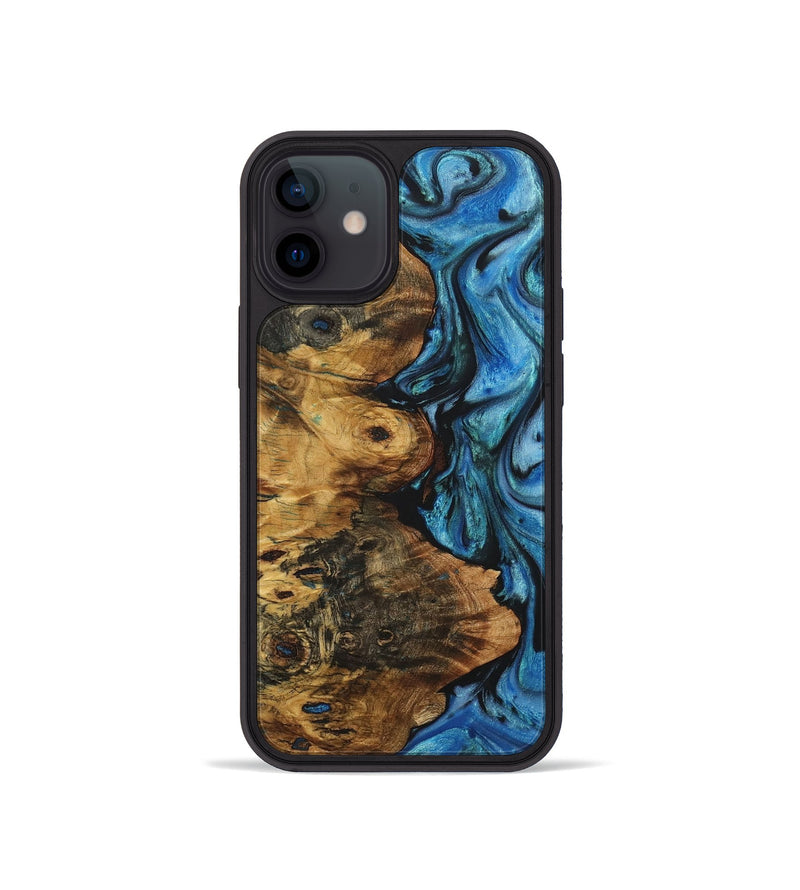 iPhone 12 mini Wood+Resin Phone Case - Norman (Blue, 722850)