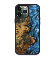 iPhone 13 Pro Max Wood+Resin Phone Case - Norman (Blue, 722850)