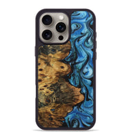 iPhone 16 Pro Max Wood+Resin Phone Case - Norman (Blue, 722850)