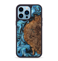 iPhone 14 Pro Max Wood+Resin Phone Case - June (Blue, 722851)