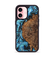 iPhone 16 Wood+Resin Phone Case - June (Blue, 722851)