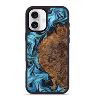 iPhone 16 Plus Wood+Resin Phone Case - June (Blue, 722851)