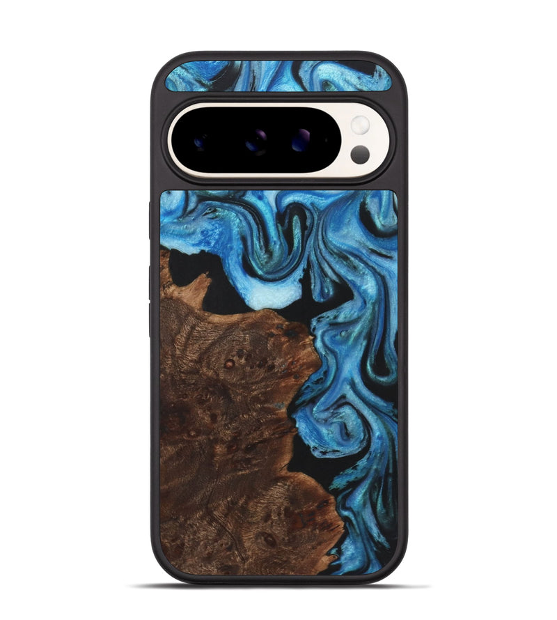 Pixel 9 Pro Wood+Resin Phone Case - Sara (Blue, 722852)