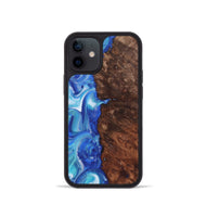 iPhone 12 mini Wood+Resin Phone Case - Sylvia (Blue, 722853)