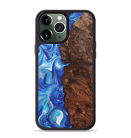 iPhone 13 Pro Max Wood+Resin Phone Case - Sylvia (Blue, 722853)