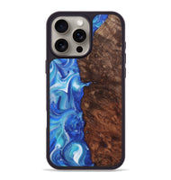 iPhone 16 Pro Max Wood+Resin Phone Case - Sylvia (Blue, 722853)