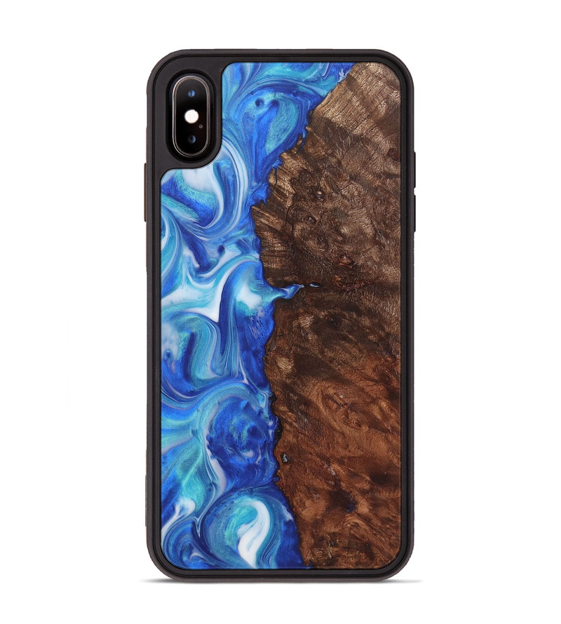 iPhone Xs Max Wood+Resin Phone Case - Sylvia (Blue, 722853)