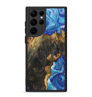 Galaxy S22 Ultra Wood+Resin Phone Case - Cheryl (Blue, 722854)