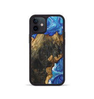 iPhone 12 mini Wood+Resin Phone Case - Cheryl (Blue, 722854)