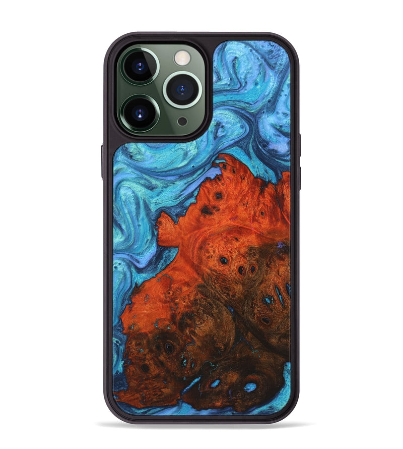 iPhone 13 Pro Max Wood+Resin Phone Case - Mateo (Blue, 722855)