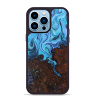 iPhone 14 Pro Max Wood+Resin Phone Case - Andrew (Blue, 722856)