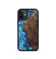 iPhone 12 mini Wood+Resin Phone Case - Robbie (Blue, 722857)