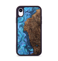 iPhone Xr Wood+Resin Phone Case - Robbie (Blue, 722857)