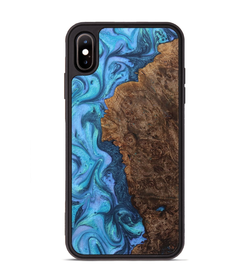 iPhone Xs Max Wood+Resin Phone Case - Robbie (Blue, 722857)