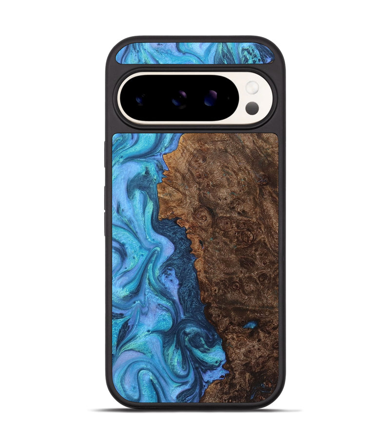 Pixel 9 Pro Wood+Resin Phone Case - Robbie (Blue, 722857)