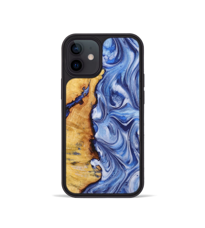 iPhone 12 mini Wood+Resin Phone Case - Richard (Blue, 722858)