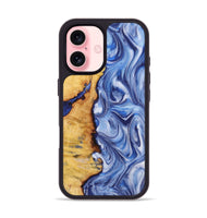 iPhone 16 Wood+Resin Phone Case - Richard (Blue, 722858)