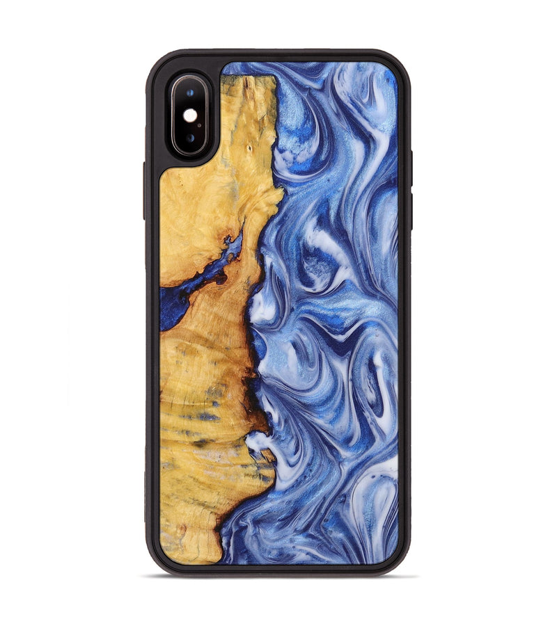 iPhone Xs Max Wood+Resin Phone Case - Richard (Blue, 722858)