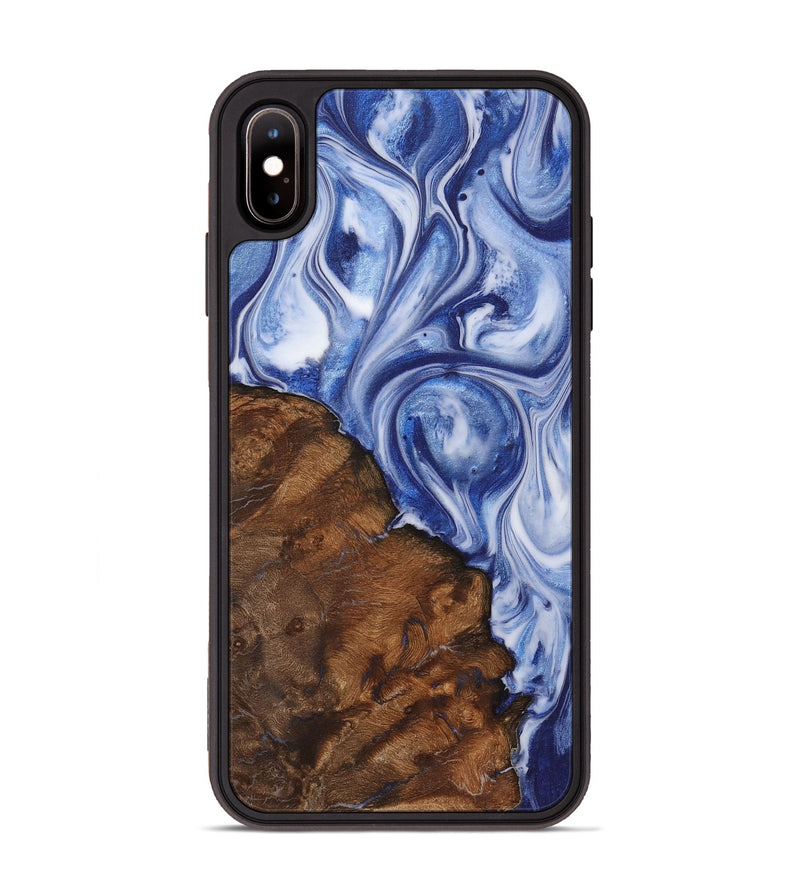 iPhone Xs Max Wood+Resin Phone Case - Trista (Blue, 722859)