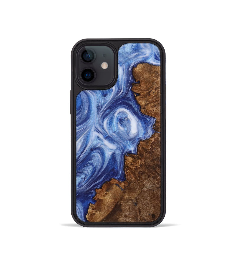 iPhone 12 mini Wood+Resin Phone Case - Brenda (Blue, 722860)