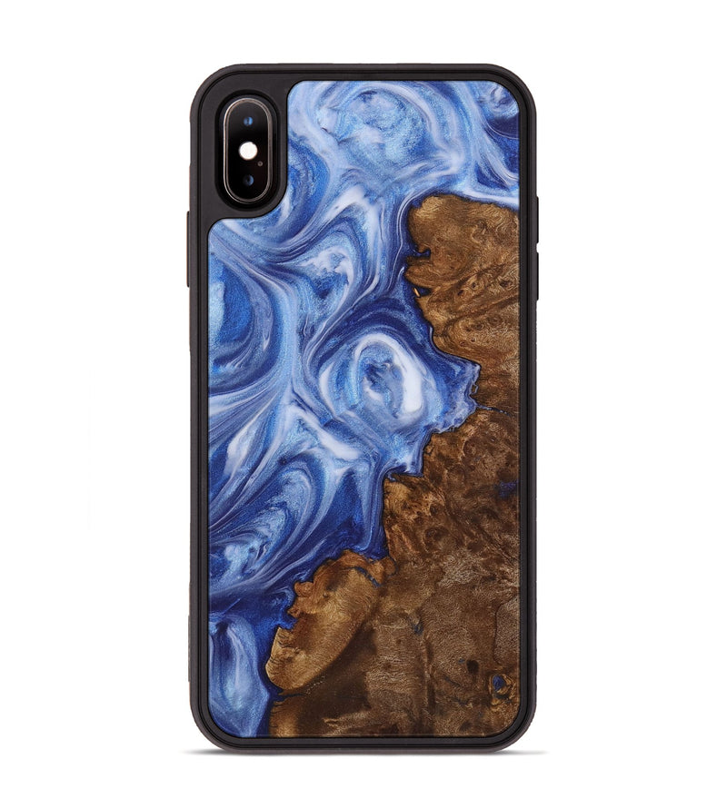 iPhone Xs Max Wood+Resin Phone Case - Brenda (Blue, 722860)