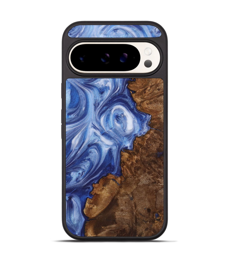 Pixel 9 Pro Wood+Resin Phone Case - Brenda (Blue, 722860)