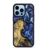 iPhone 14 Pro Max Wood+Resin Phone Case - Riley (Blue, 722861)