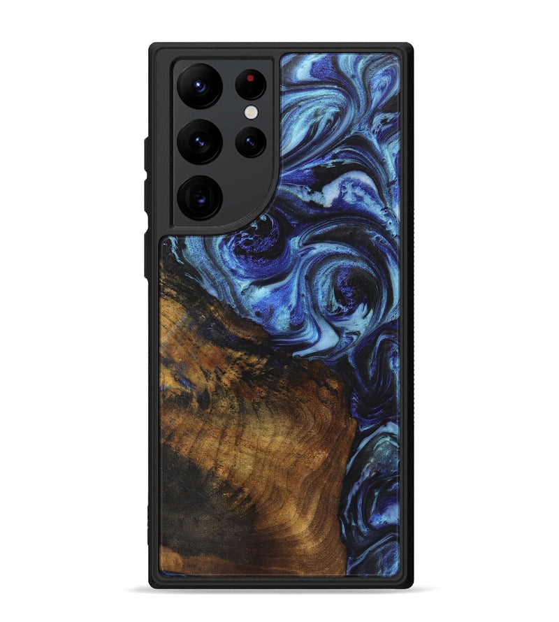 Galaxy S22 Ultra Wood+Resin Phone Case - Allie (Blue, 722862)