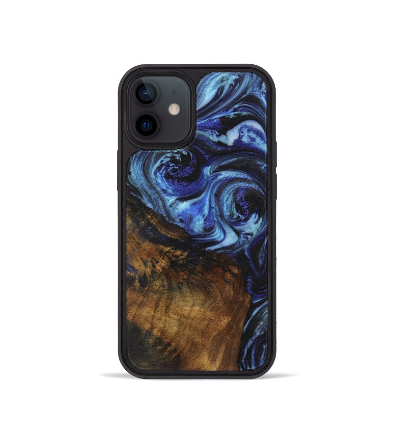 iPhone 12 mini Wood+Resin Phone Case - Allie (Blue, 722862)