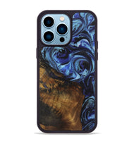 iPhone 14 Pro Max Wood+Resin Phone Case - Allie (Blue, 722862)