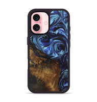 iPhone 16 Wood+Resin Phone Case - Allie (Blue, 722862)