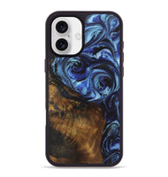 iPhone 16 Plus Wood+Resin Phone Case - Allie (Blue, 722862)