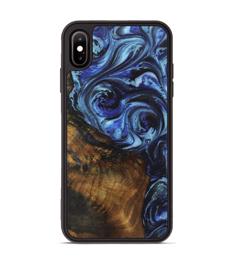 iPhone Xs Max Wood+Resin Phone Case - Allie (Blue, 722862)