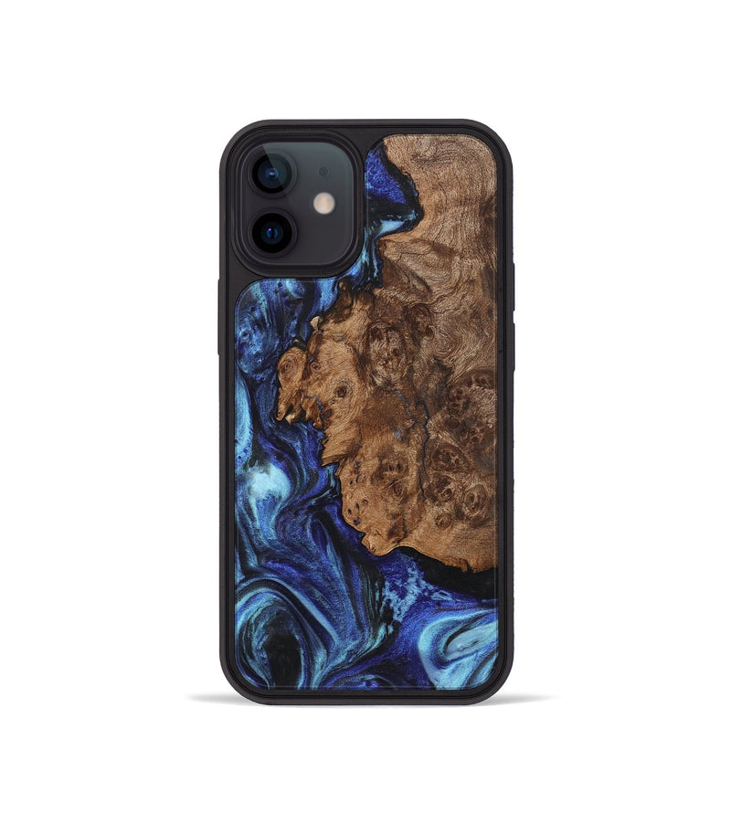 iPhone 12 mini Wood+Resin Phone Case - Devonte (Blue, 722863)