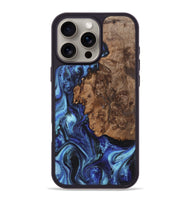 iPhone 16 Pro Max Wood+Resin Phone Case - Devonte (Blue, 722863)