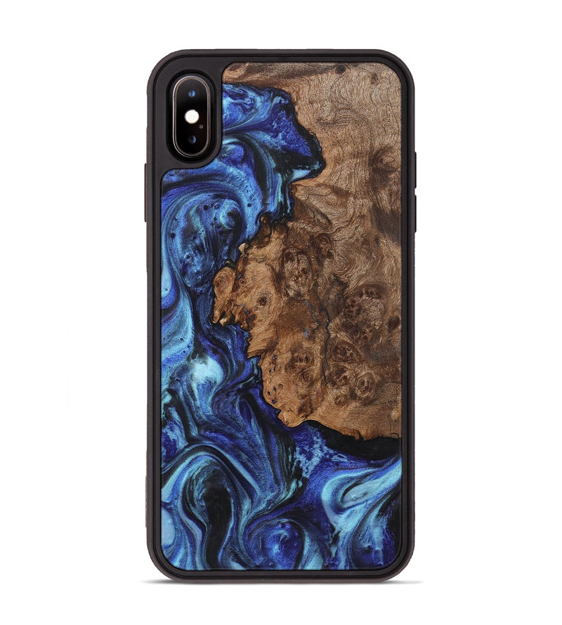 iPhone Xs Max Wood+Resin Phone Case - Devonte (Blue, 722863)