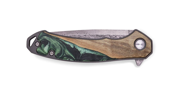 EDC Wood+Resin Pocket Knife - Maci (Green, 722879)