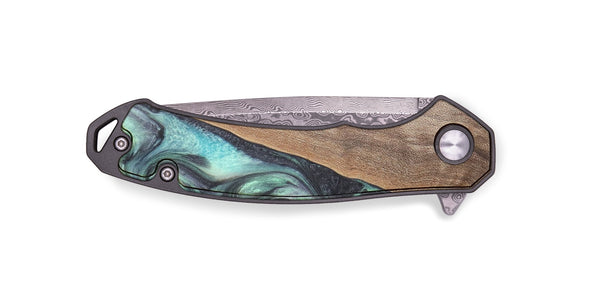 EDC Wood+Resin Pocket Knife - Anastasia (Green, 722881)